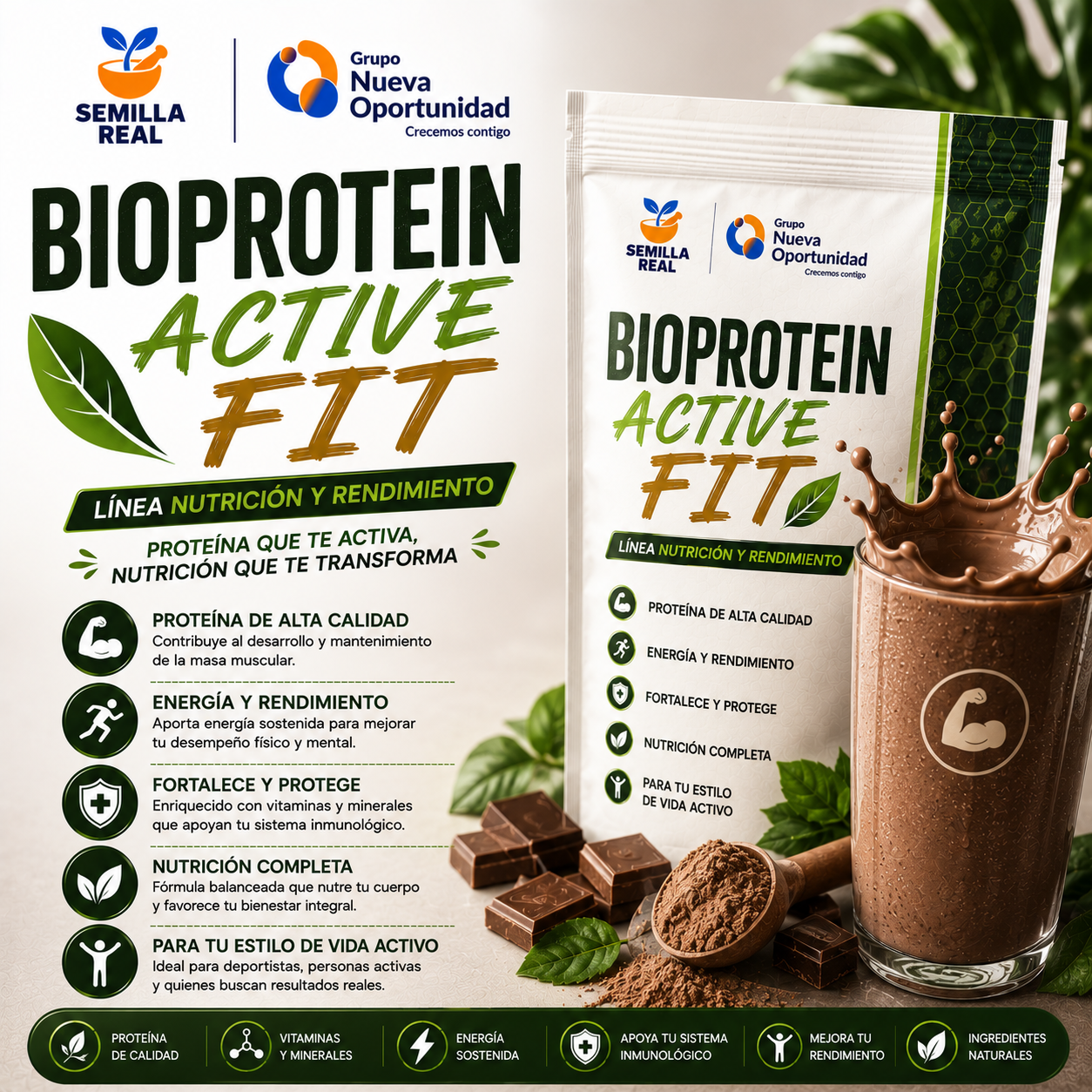 BIOPROTEIN ACTIVE FIT de Semilla Real