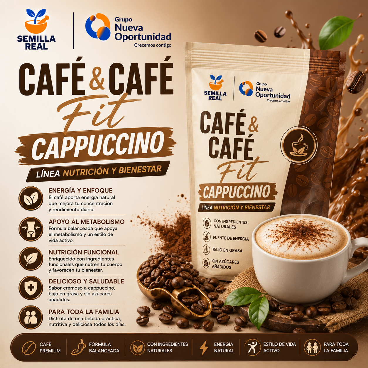 CAFÉ & CAFÉ FIT CAPPUCCINO de Semilla Real