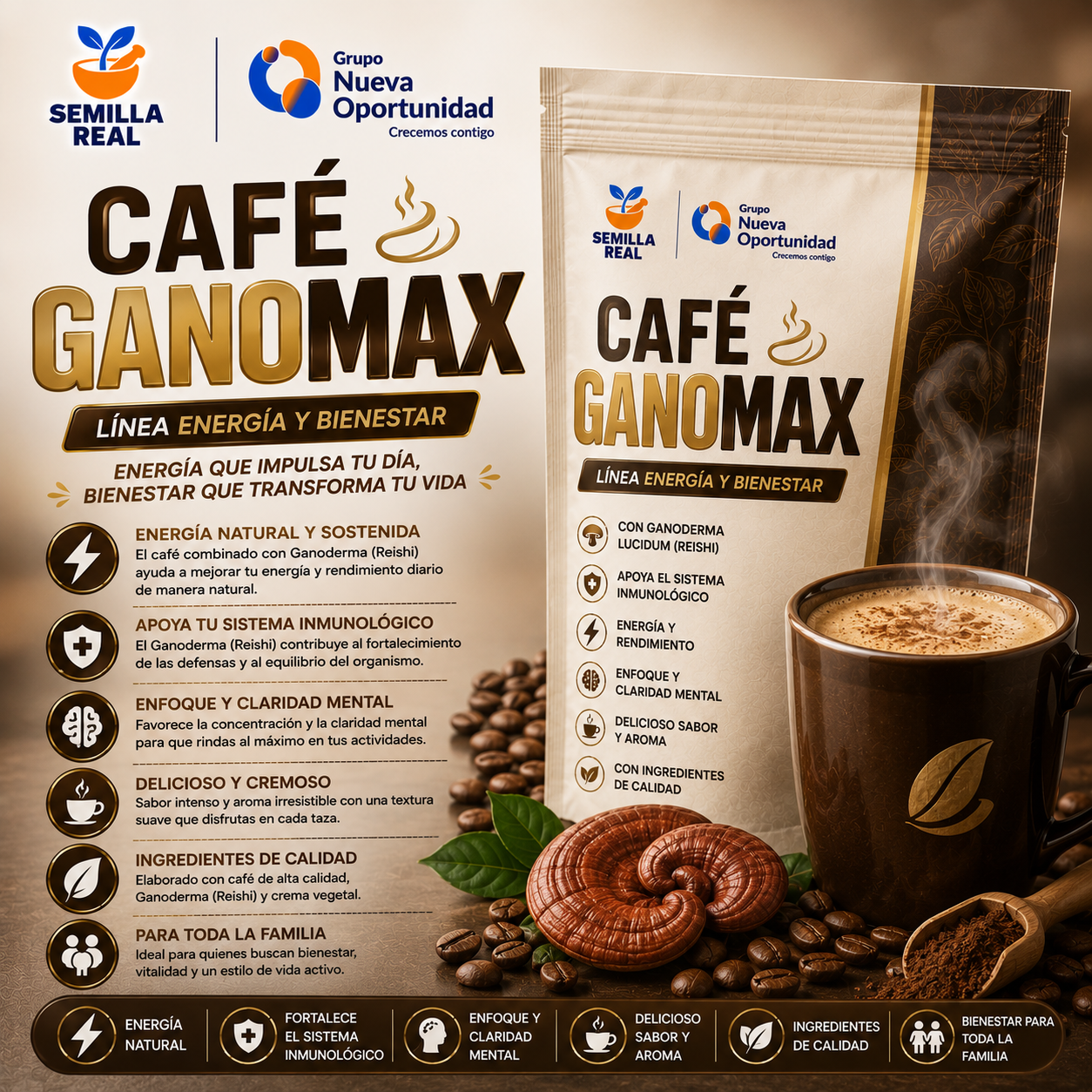 CAFÉ GANOMAX de Semilla Real