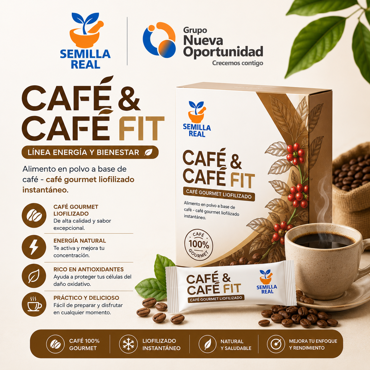 CAFÉ & CAFÉ FIT de Semilla Real